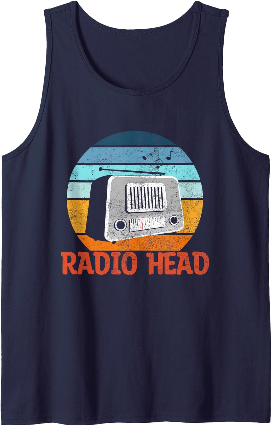 Radio Head Antenna Amateur Radio Ham Radio Sleeveless Tank Top - Navy Blue