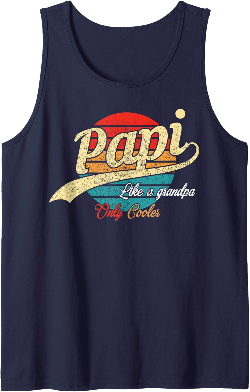 Papi Like A Grandpa Only Cooler Tank Top - Navy Blue