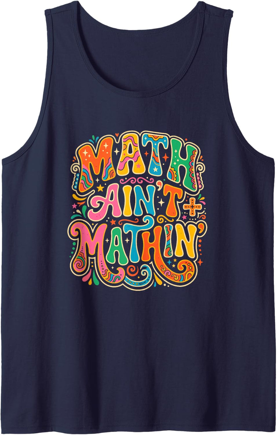 Math Student Math Aint Mathin Algebra Sleeveless Tank Top - Navy Blue