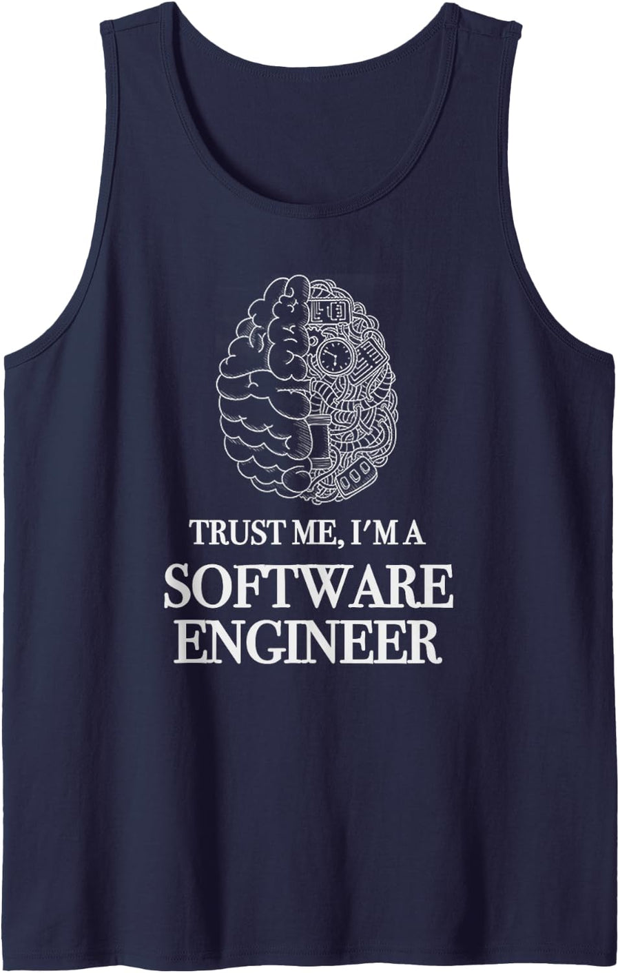 Trust Me I'm A Software Engineer - Developer Programming Sleeveless Tank Top - Navy Blue