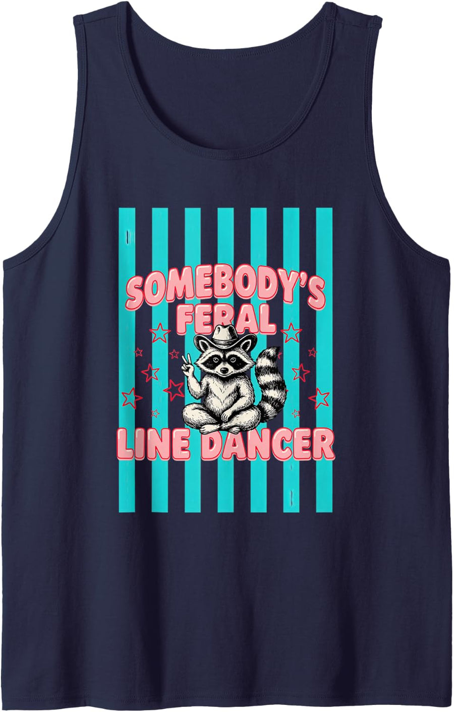 Somebody Feral Line Dancing Country Dancer Tank Top - Navy Blue