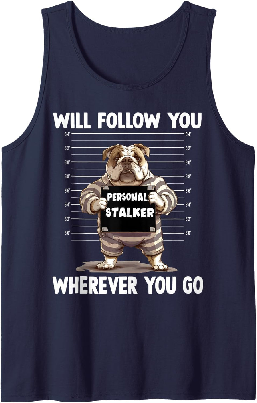 Funny English Bulldog Dog Owner T Bulldogs Sleeveless Tank Top - Navy Blue