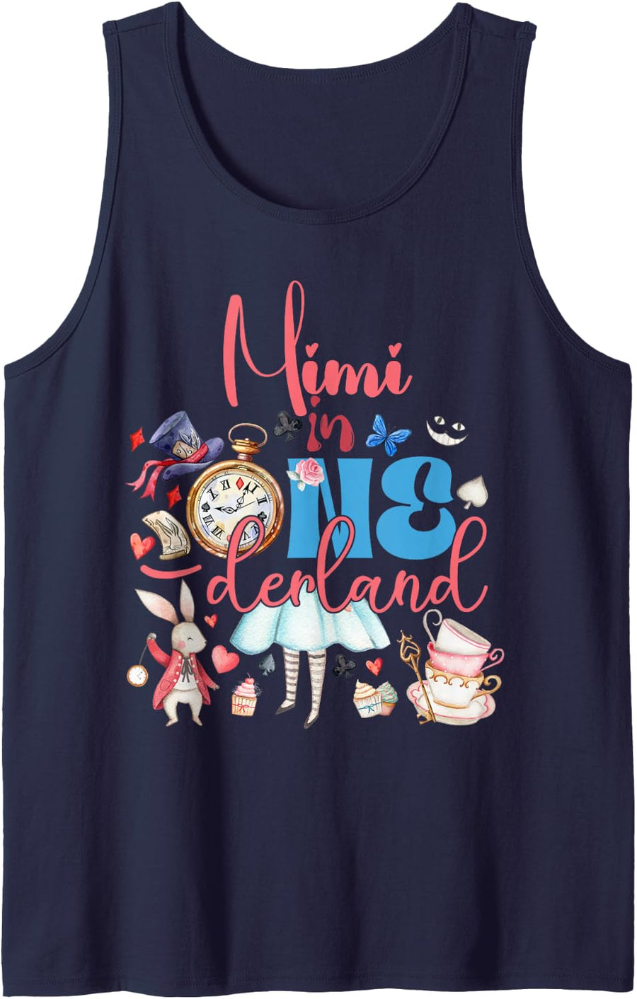 Alice Mimi in ONEderland Birthday Family Sleeveless Tank Top - Navy Blue