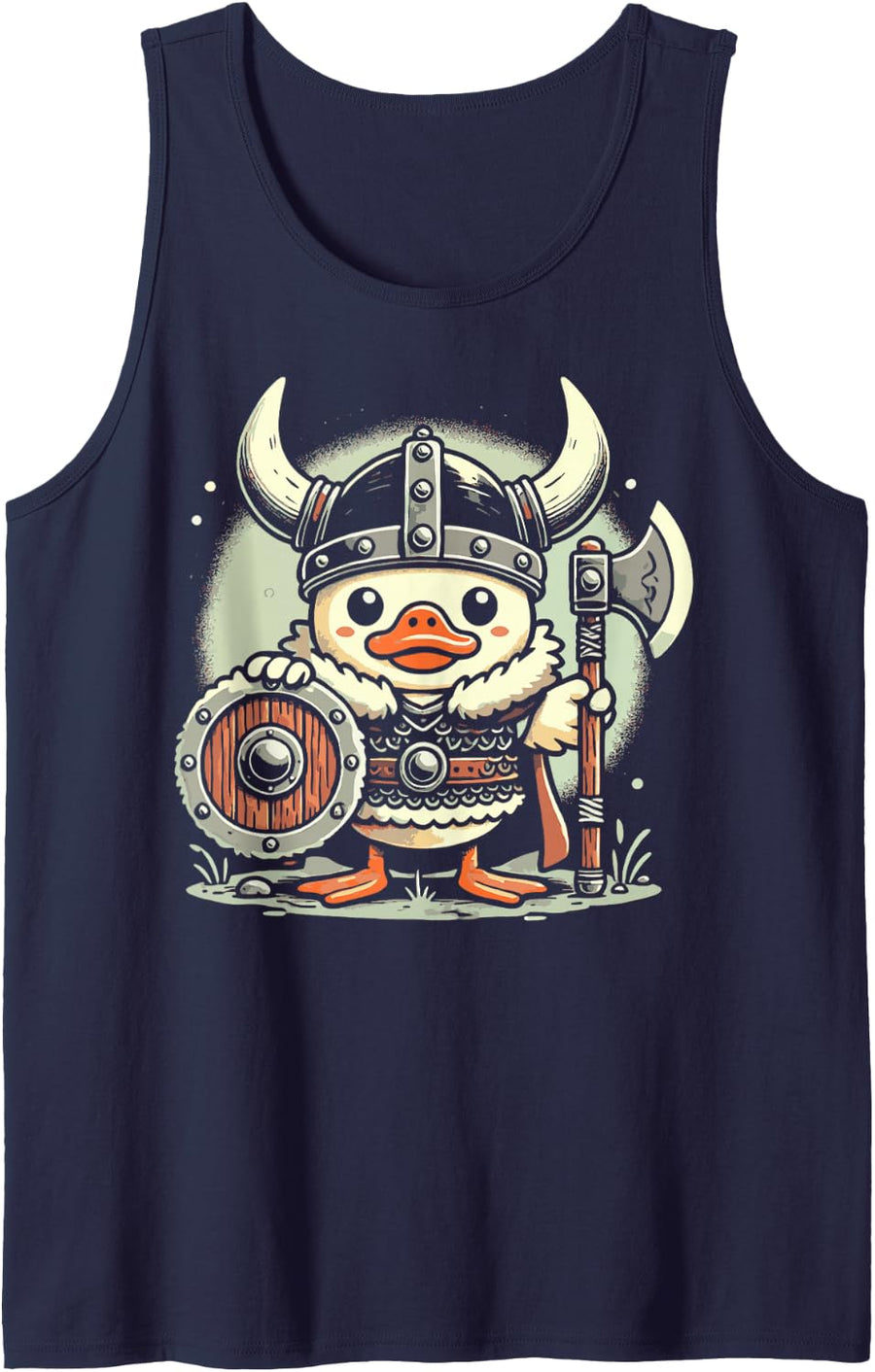 Rubber Duck Viking Bath Toy Rubber Duckie Duck Lover Sleeveless Tank Top - Navy Blue