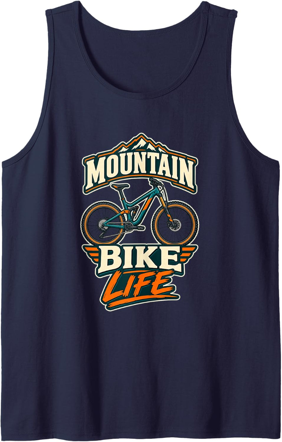 Mountain Bike Life Funny Mountain Biking Sleeveless Tank Top - Navy Blue