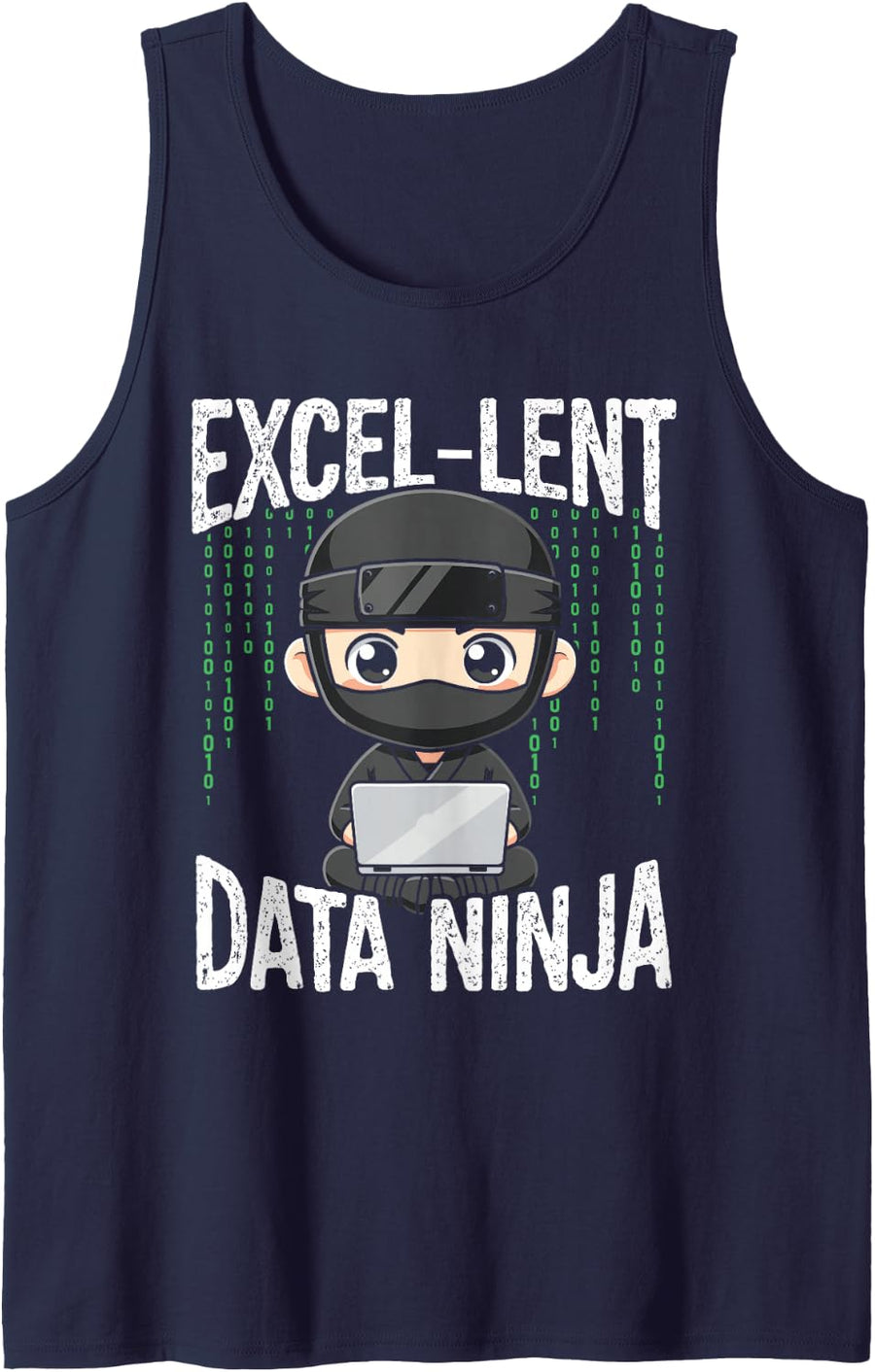Excel-Lent Data Ninja Coding Programmer Tank Top - Navy Blue