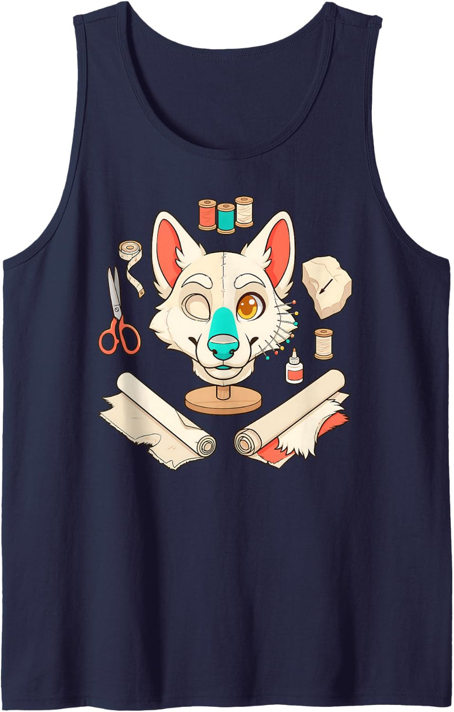 Fursuit Maker Cosplay Crafter Furry Costume Builder Fan Tank Top - Navy Blue