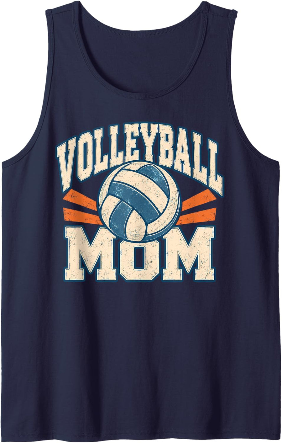 Volleyball Mom Court Pride Sleeveless Tank Top - Navy Blue