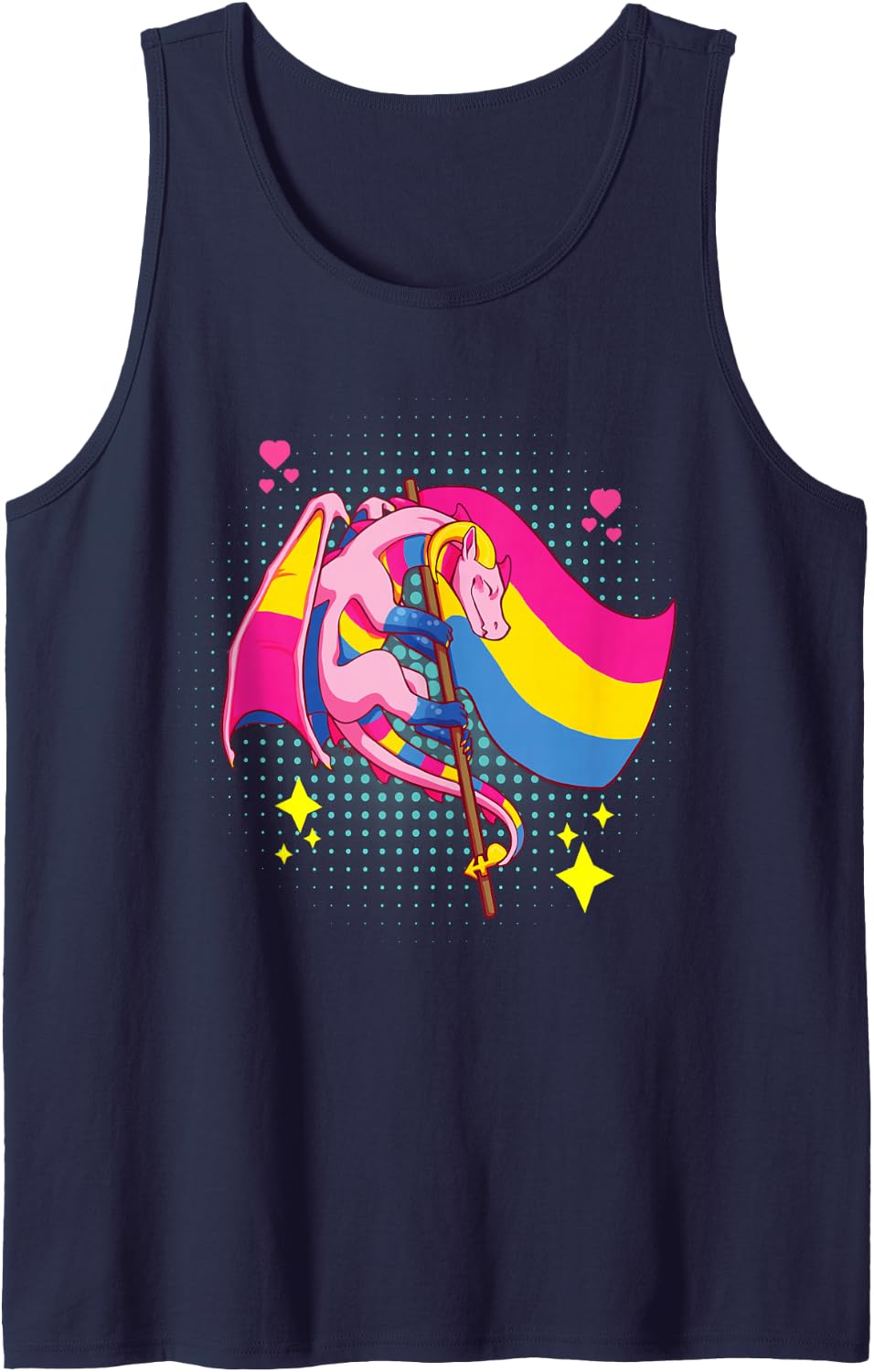 Pansexual Pride Stuff Pan Dragon Video Game Geek Tank Top - Navy Blue