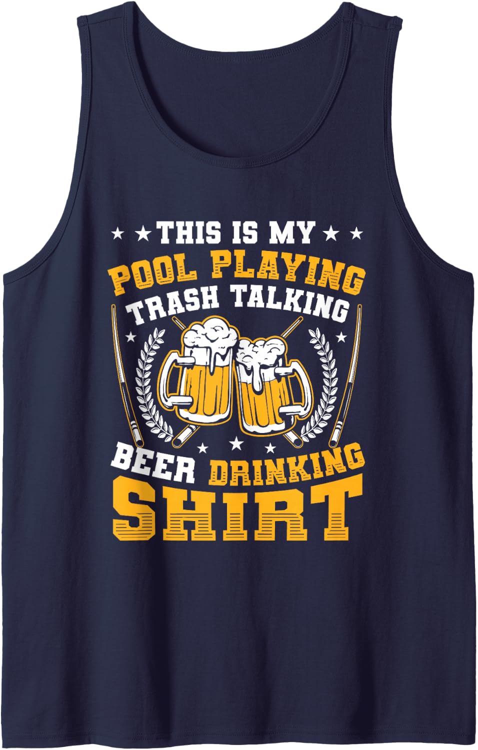 Trash Talking Beer Drinking Pool Player Billiards Tank Top - Navy Blue