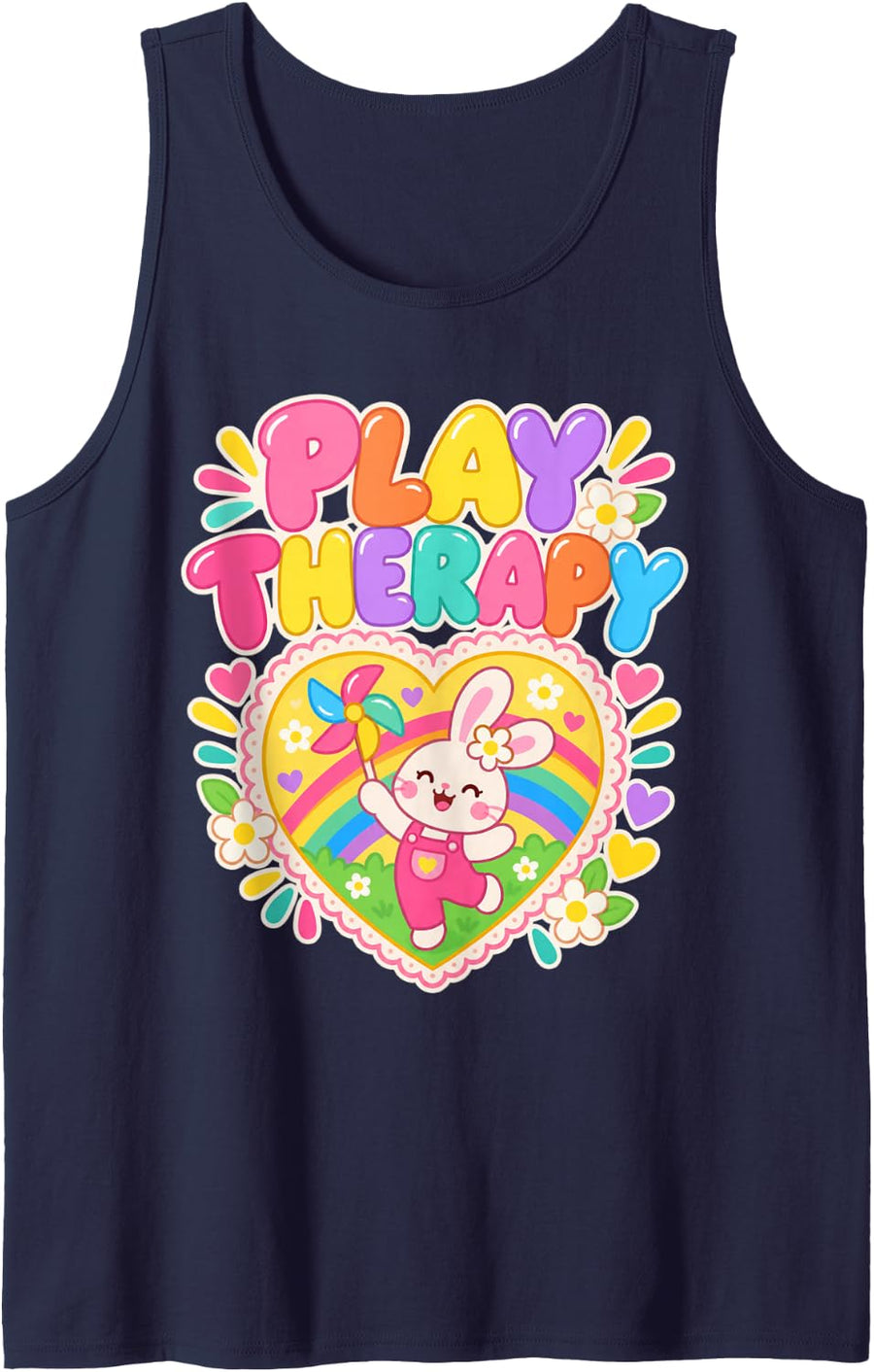 Play Therapy Sleeveless Tank Top - Navy Blue