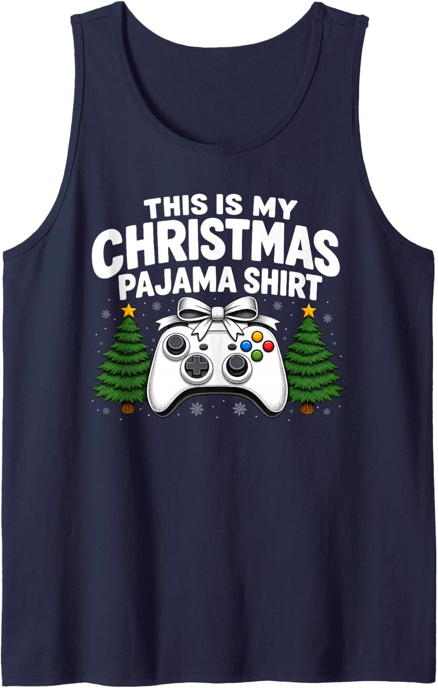 Video Gamer Funny This is My Christmas Pajamas Tank Top - Navy Blue