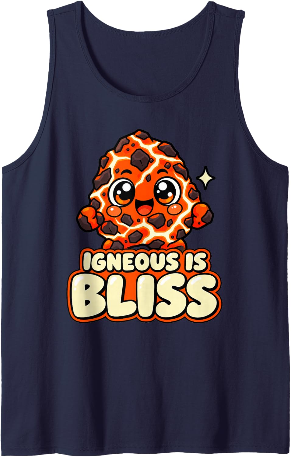 Geology Igneous is Bliss Funny Cute Rock Collector Men Sleeveless Tank Top - Navy Blue