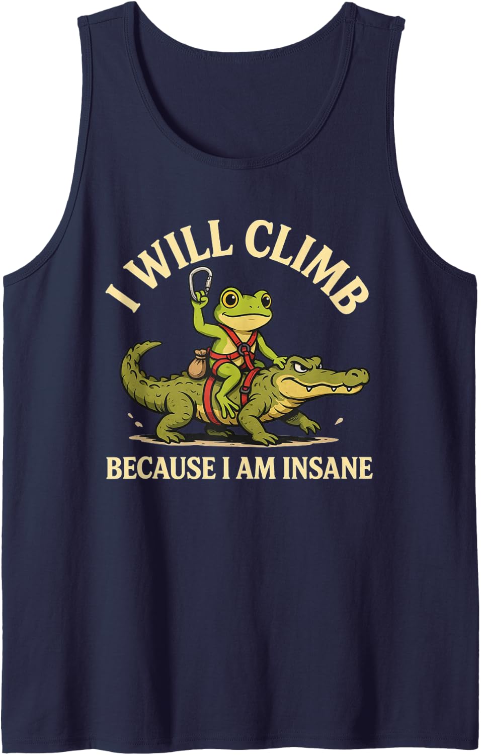 Rock Climbing Sport Trad Bouldering Climber Boulder Climb Tank Top - Navy Blue