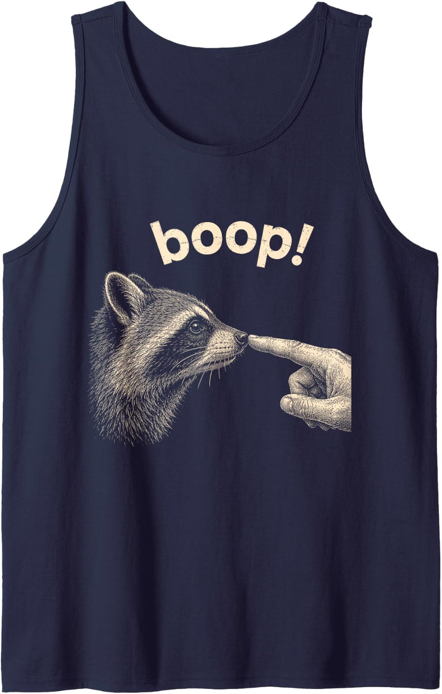 Raccoon Boop Cute Trash Panda Woodland Critter Nature Lover Tank Top - Navy Blue