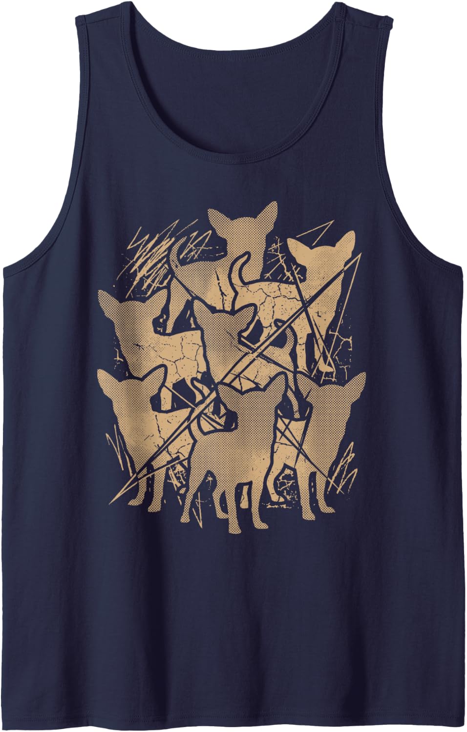 Chihuahua Dogs y2k 2000s 90s Grunge Alt Tank Top - Navy Blue