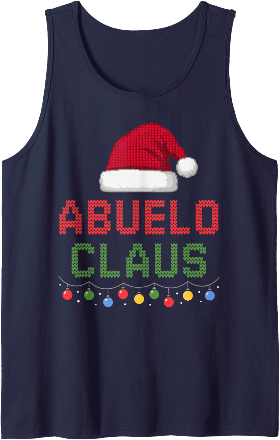 Funny Abuelo Claus Ugly Christmas Knit Matching Family Men Sleeveless Tank Top - Navy Blue