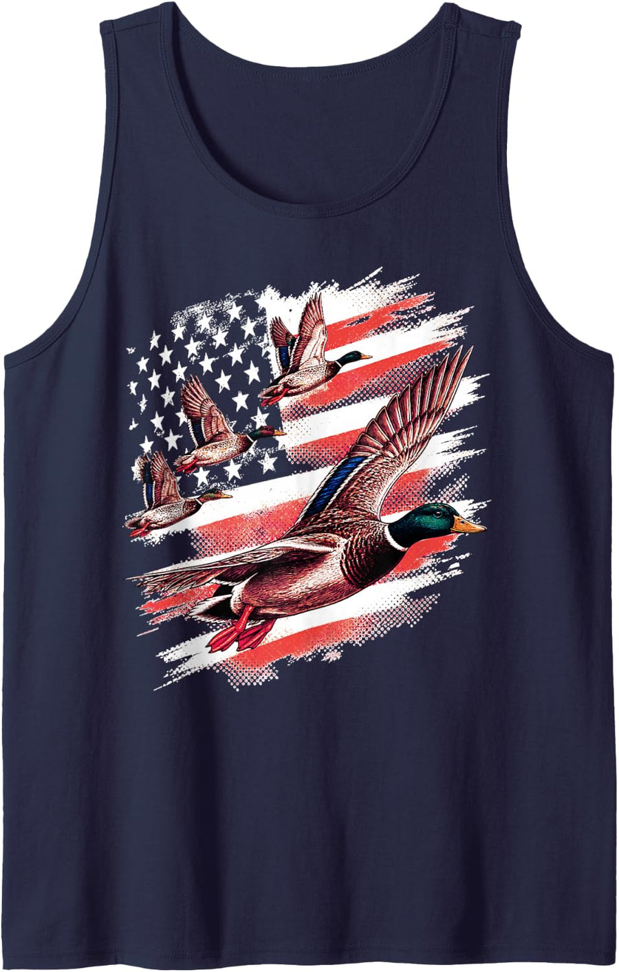 Vintage Waterfowl Hunter Duck Hunting Season Tank Top - Navy Blue