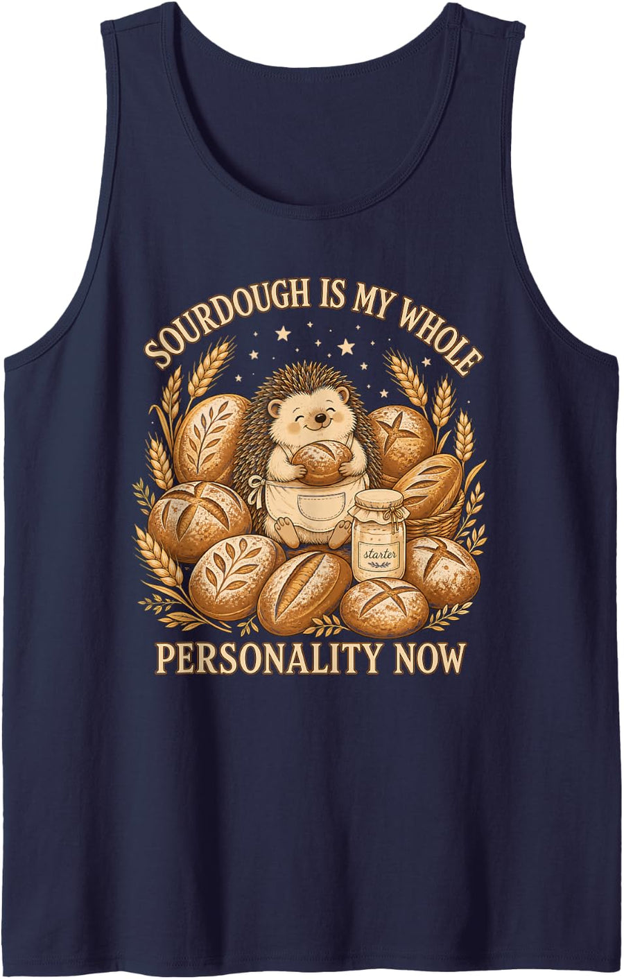 Hedgehog Sourdough is My Whole Personality Now Tank Top - Navy Blue