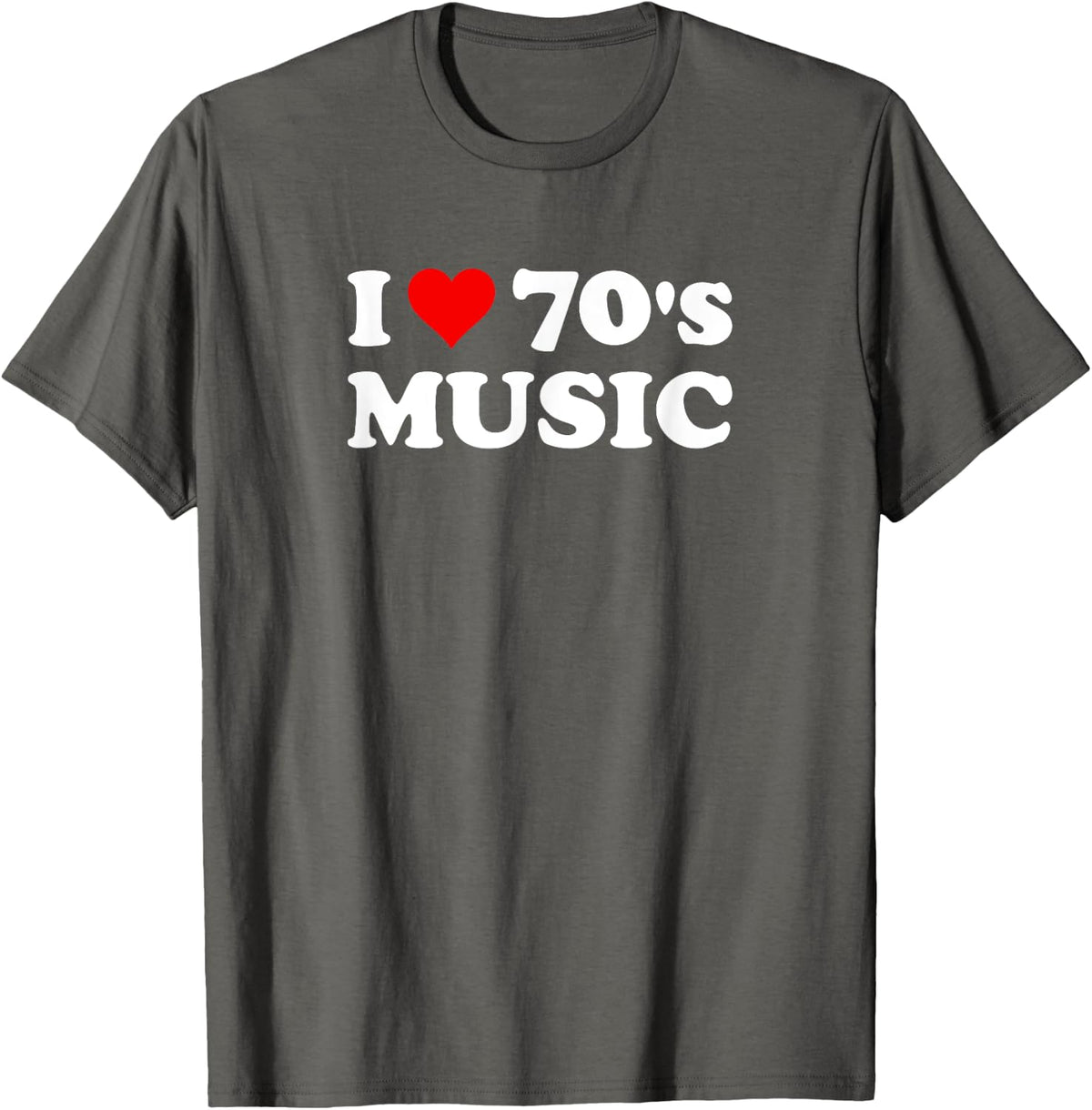 I Love 70s music | Vintage Nostalgia T-Shirt - Asphalt Grey