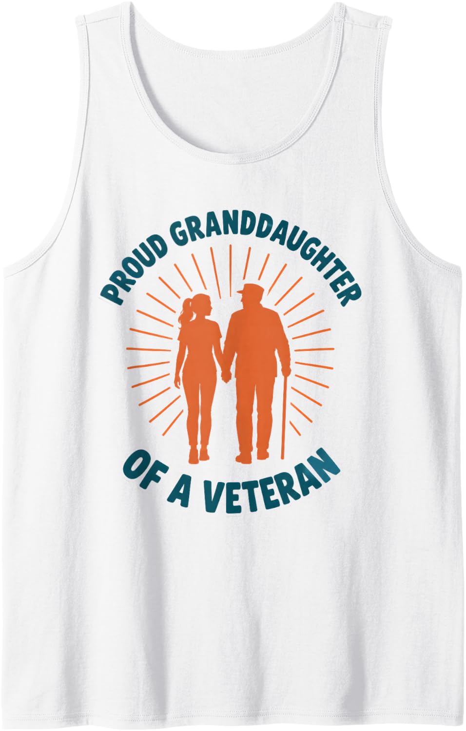 Proud Granddaughter of A Veteran Veterans Day Sleeveless Tank Top - White