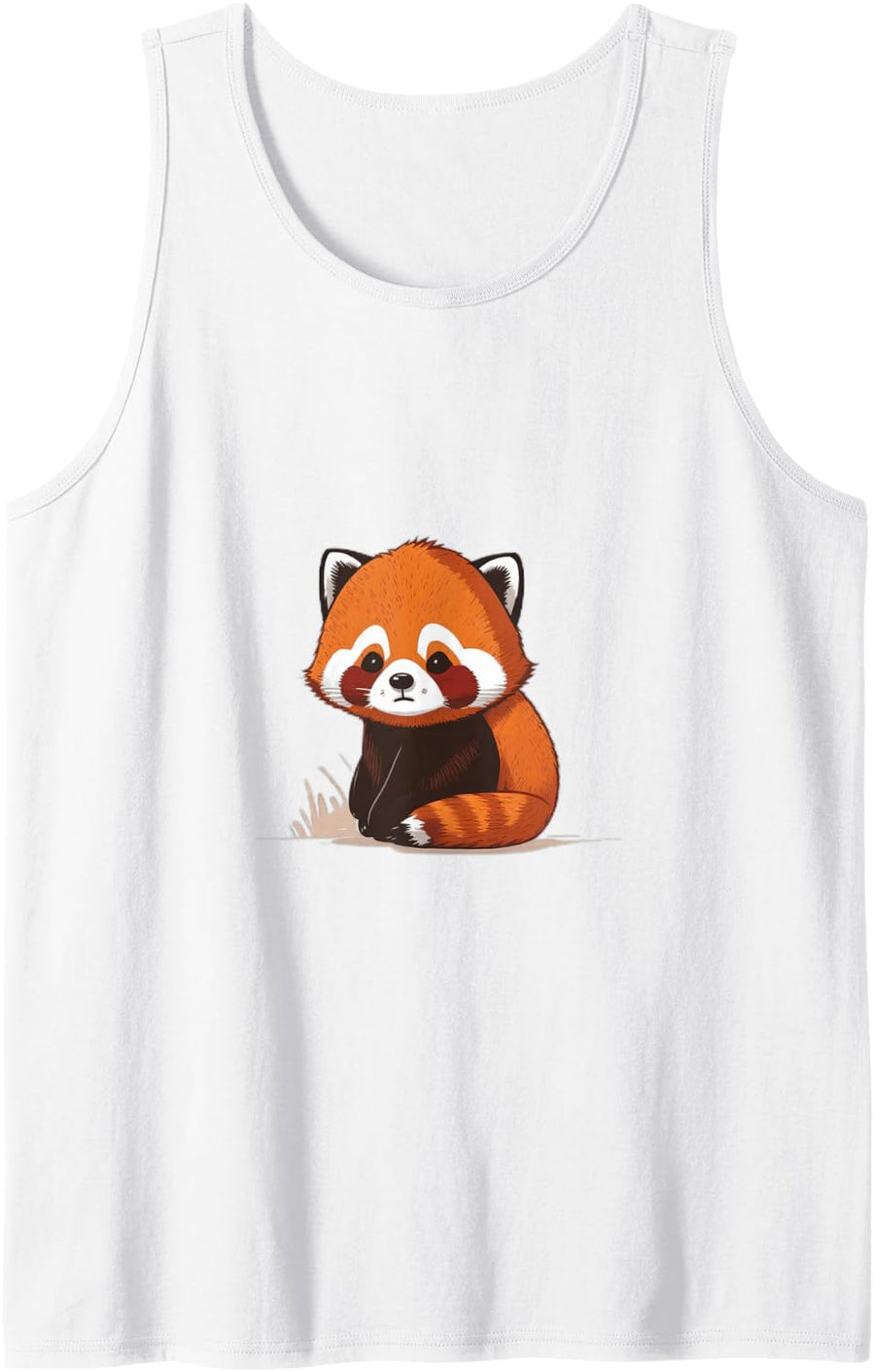 Cool Cute Funny Red Panda Sleeveless Tank Top - White