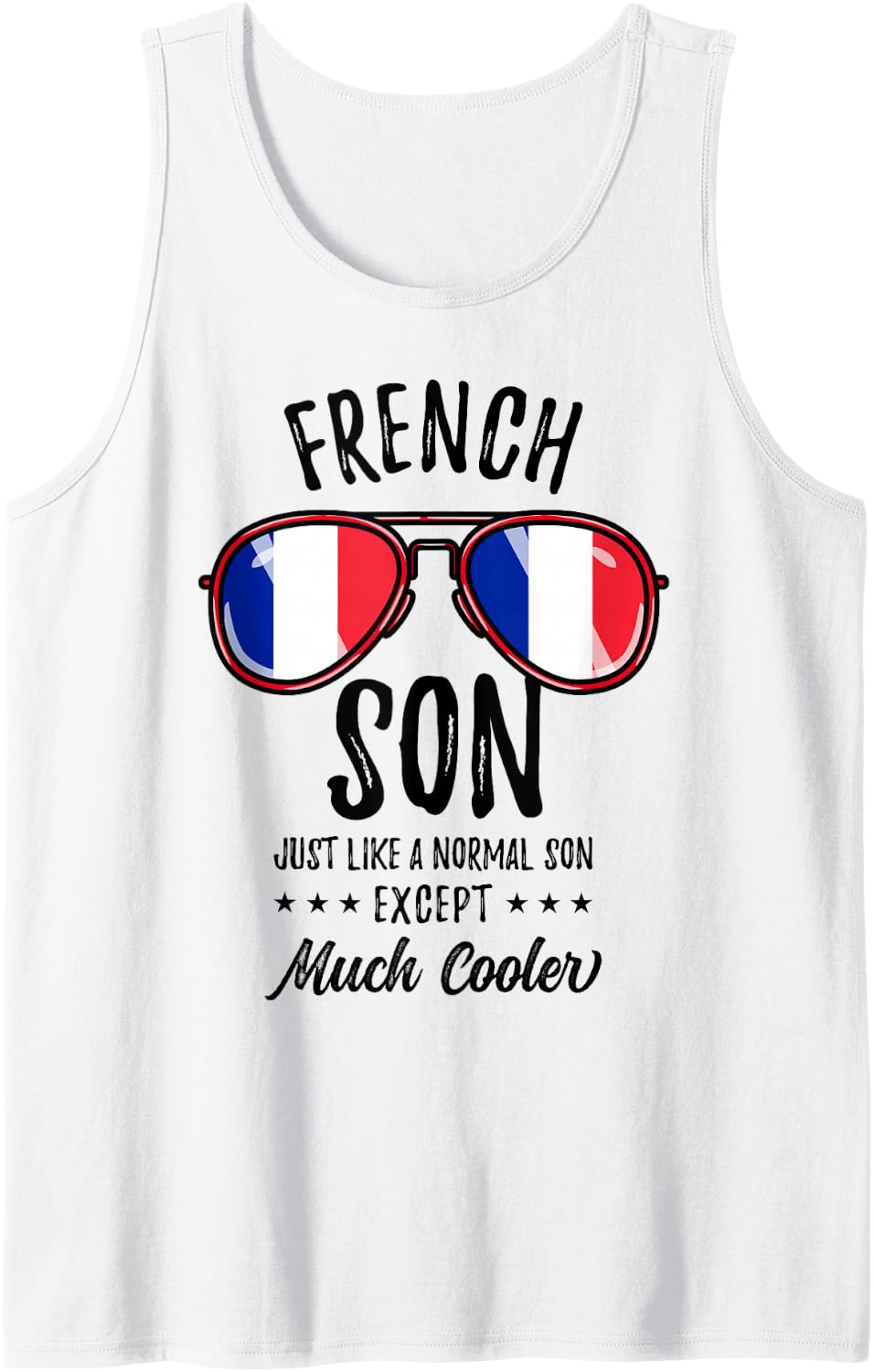Mens Matching French Son Tank Top - White