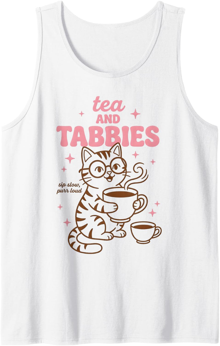 Graphic Sleeveless Tank Top - White