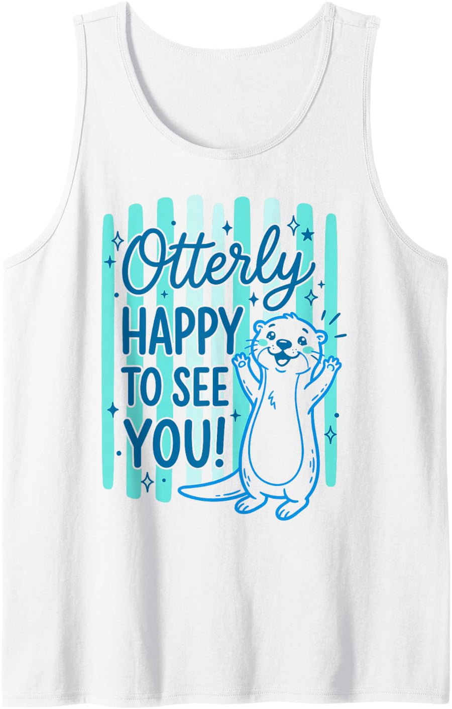 Otterly Happy to See You Tank Top - White