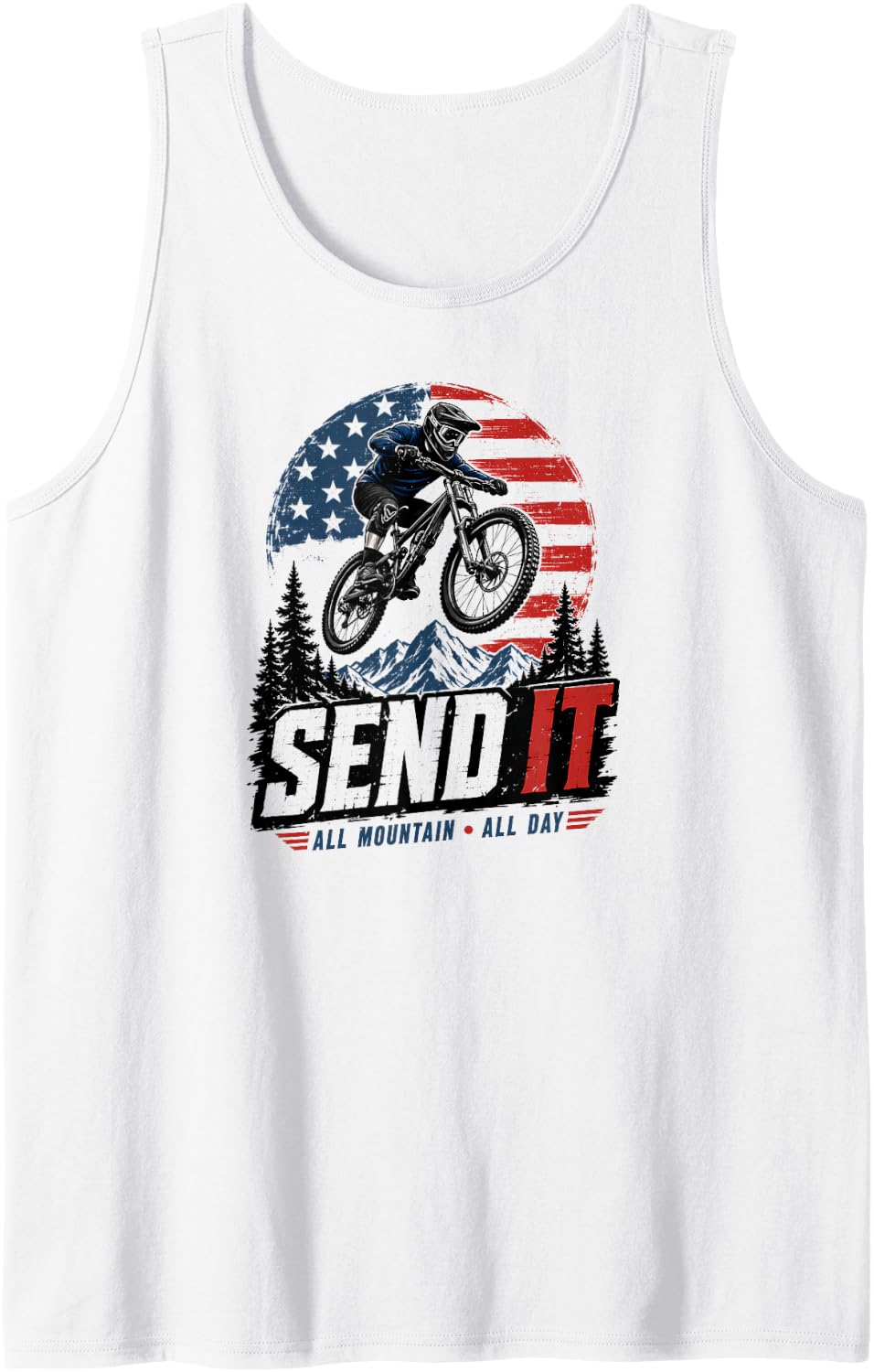 MTB Cycling Mountainbike Mountain-Bike MTB Bicycle Sleeveless Tank Top - White