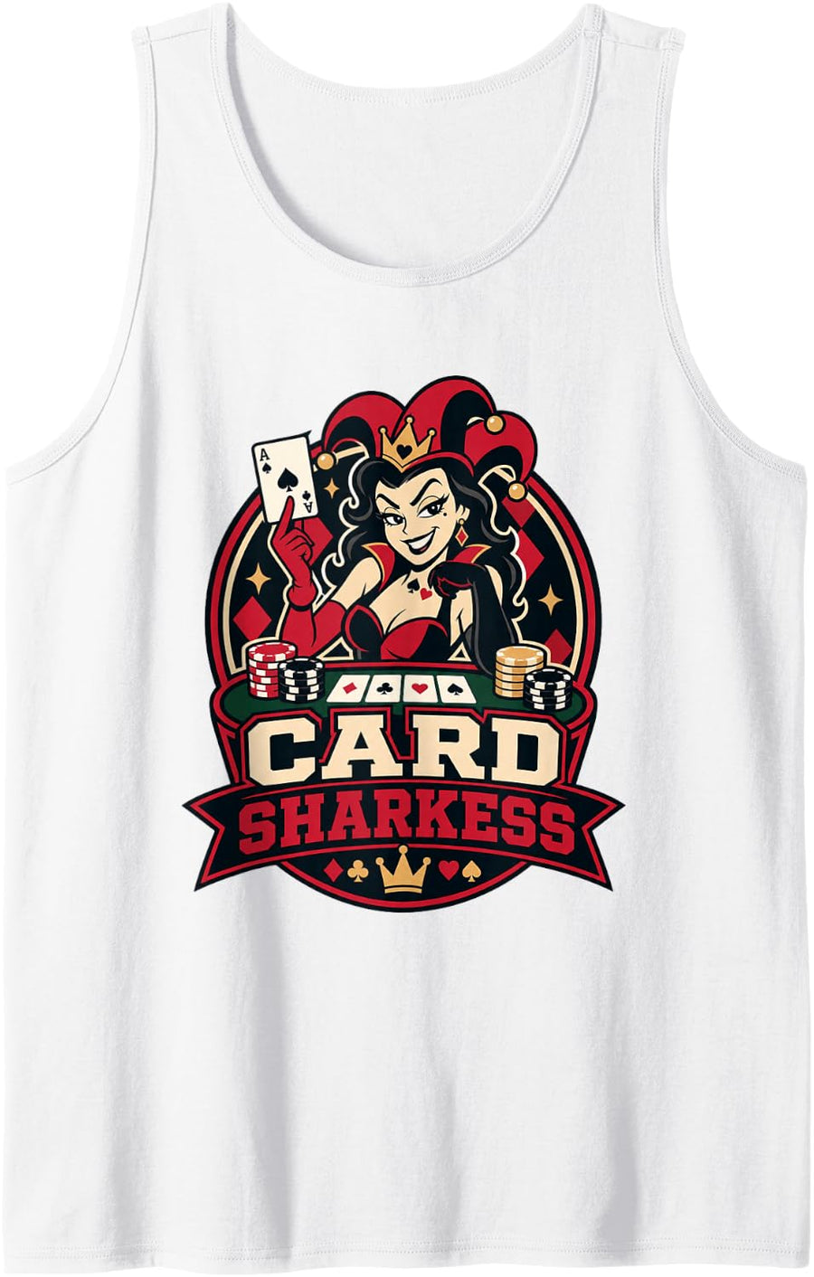 Poker Cards Night Card Games Women Tank Top - White