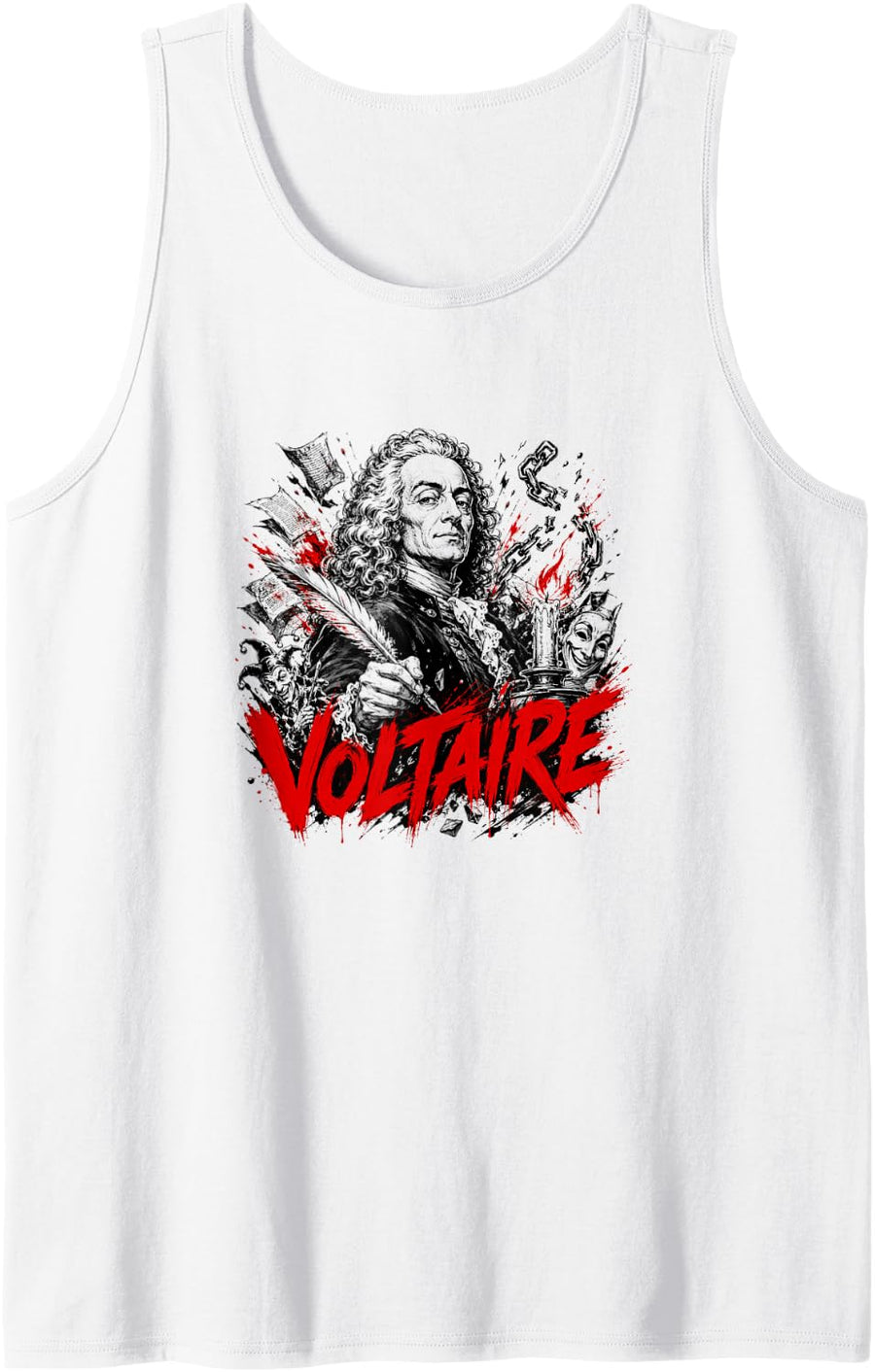 Voltaire French Philosopher Enlightenment Quotes Tank Top - White