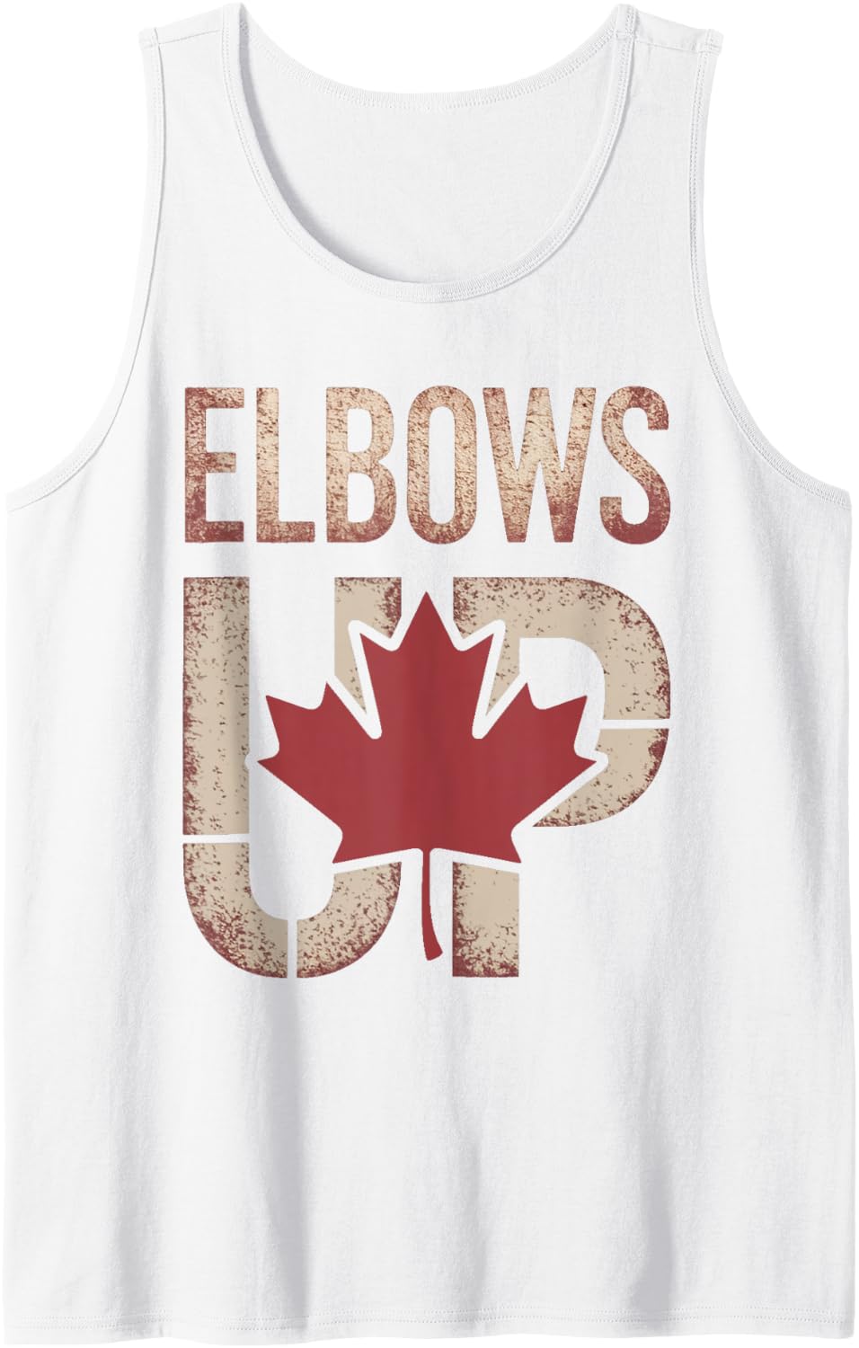 Elbows Up Canada Meme Tank Top - White