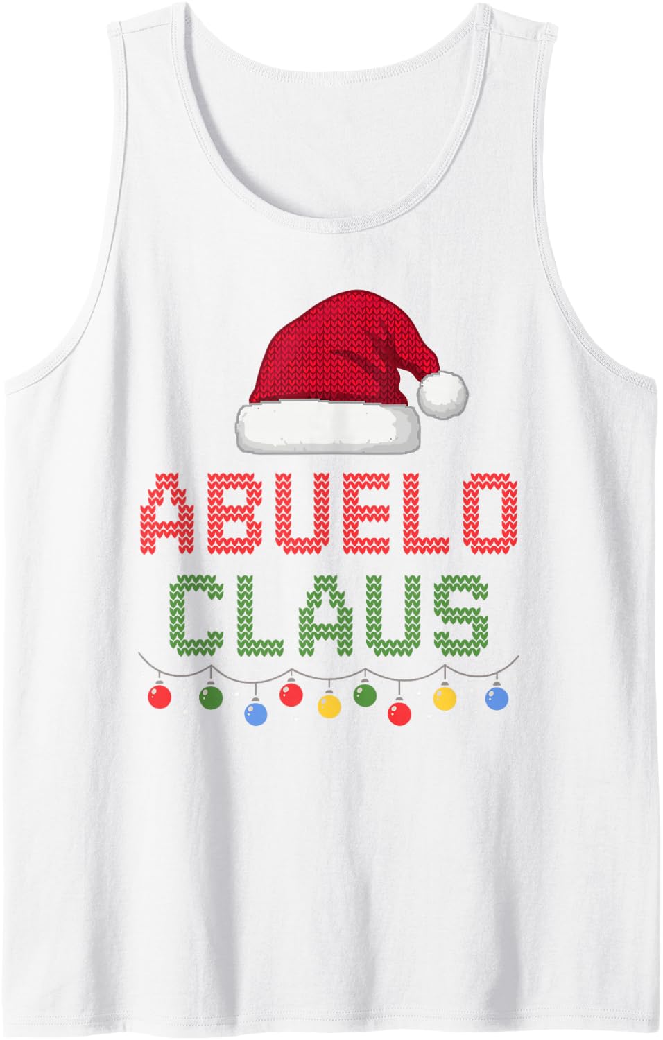 Funny Abuelo Claus Ugly Christmas Knit Matching Family Men Sleeveless Tank Top - White