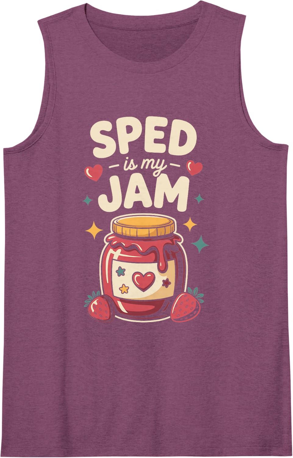 SPED is My Jam Special Education Teacher Sleeveless Tank Top - Purple