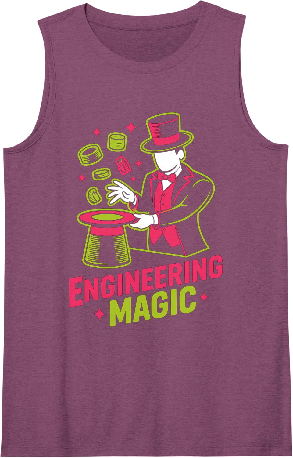 Engineering Magic Magician Design Sleeveless Tank Top - Purple