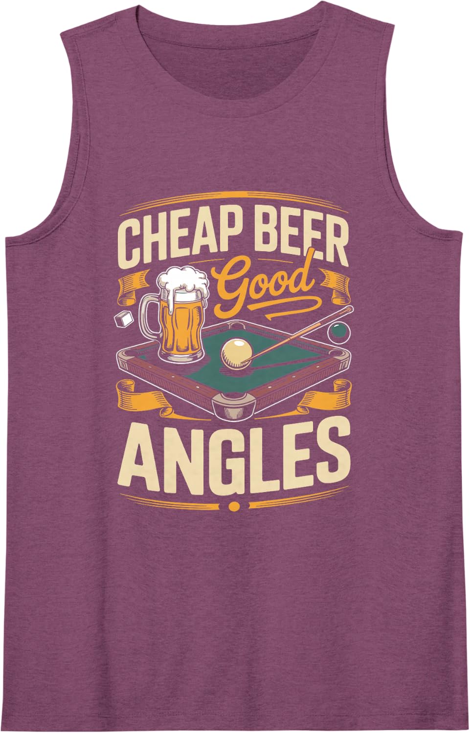 Cheap Beer Good Angles Pool Billiards Eight Ball Tank Top - Purple