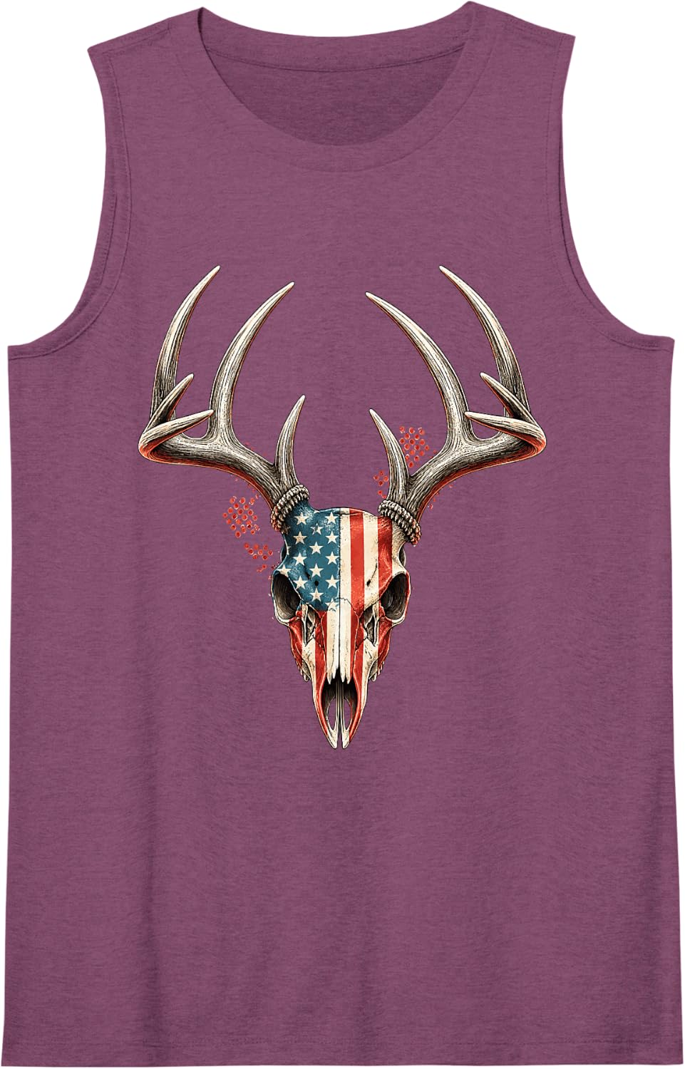 Whitetail Deer Hunting Rack Buck Hunter Tank Top - Purple