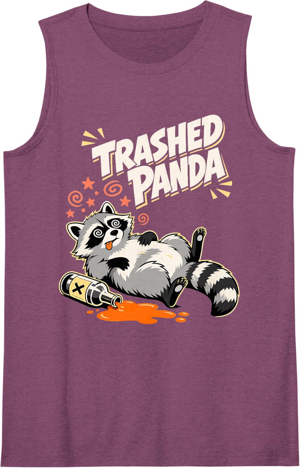 Trash Panda Party Beer Raccoon Sleeveless Tank Top - Purple