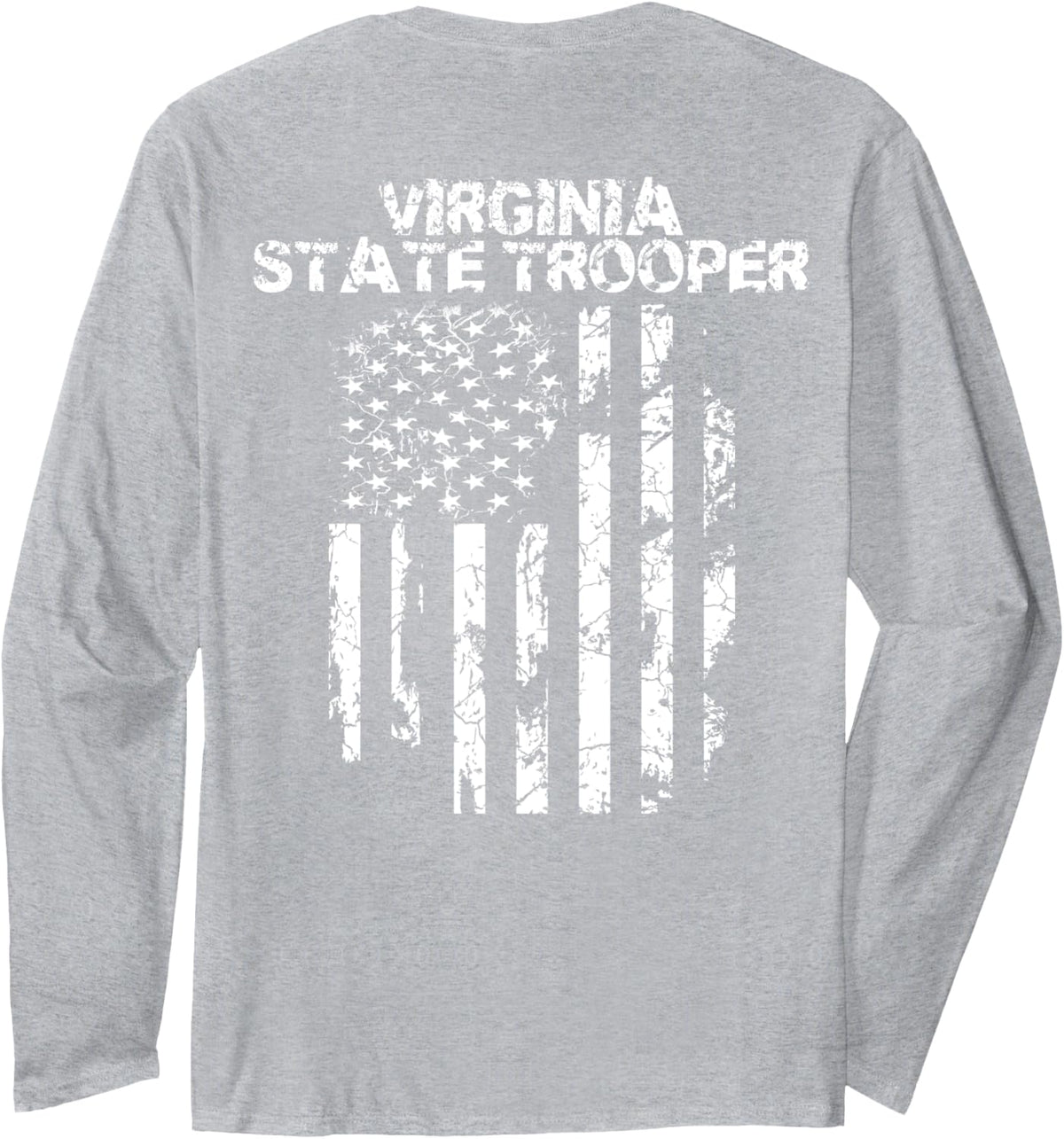 Virginia State Trooper Long Sleeve T-Shirt - Adult Unisex Heather Grey
