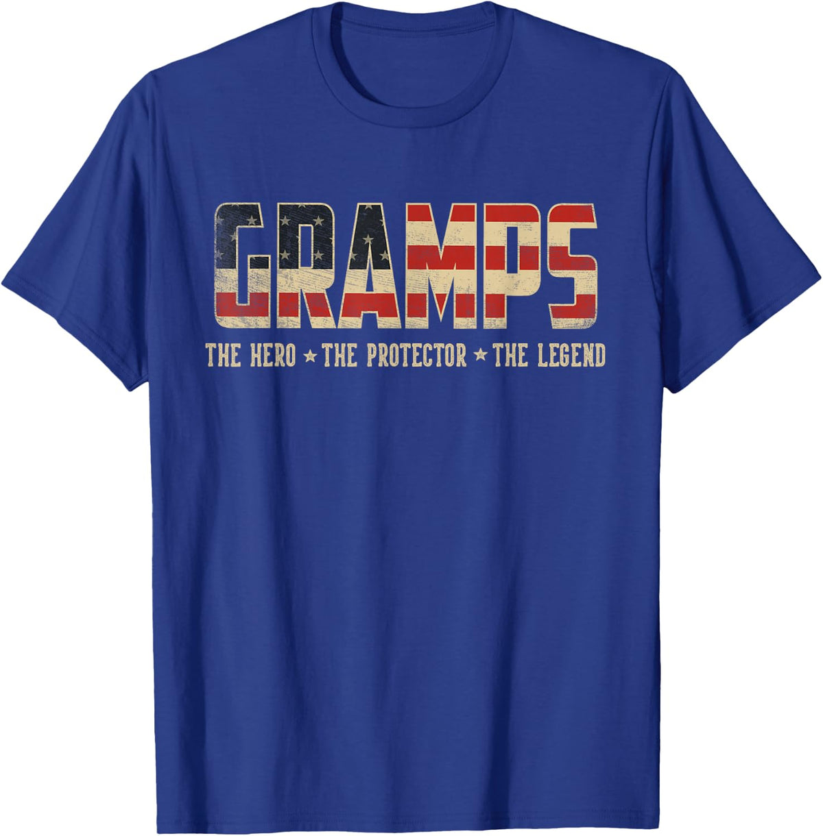 Gramps Protector Hero Legend USA Flag Gramps Father's Day T-Shirt - Royal Blue