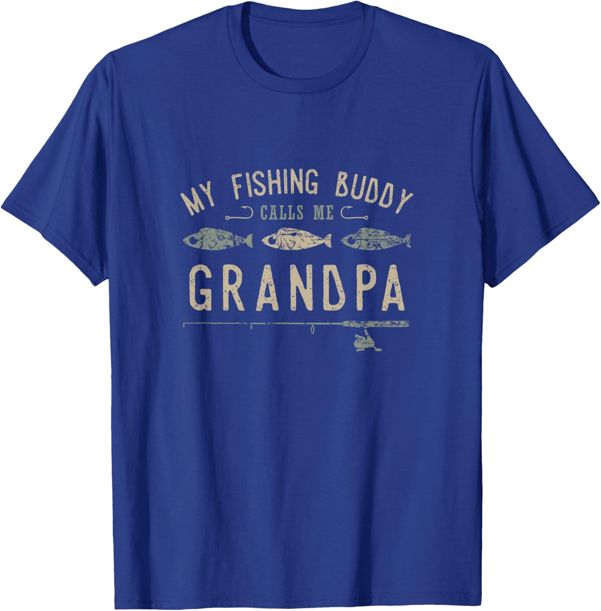 My Fishing Buddy Calls Me Grandpa Cute T-Shirt - Royal Blue