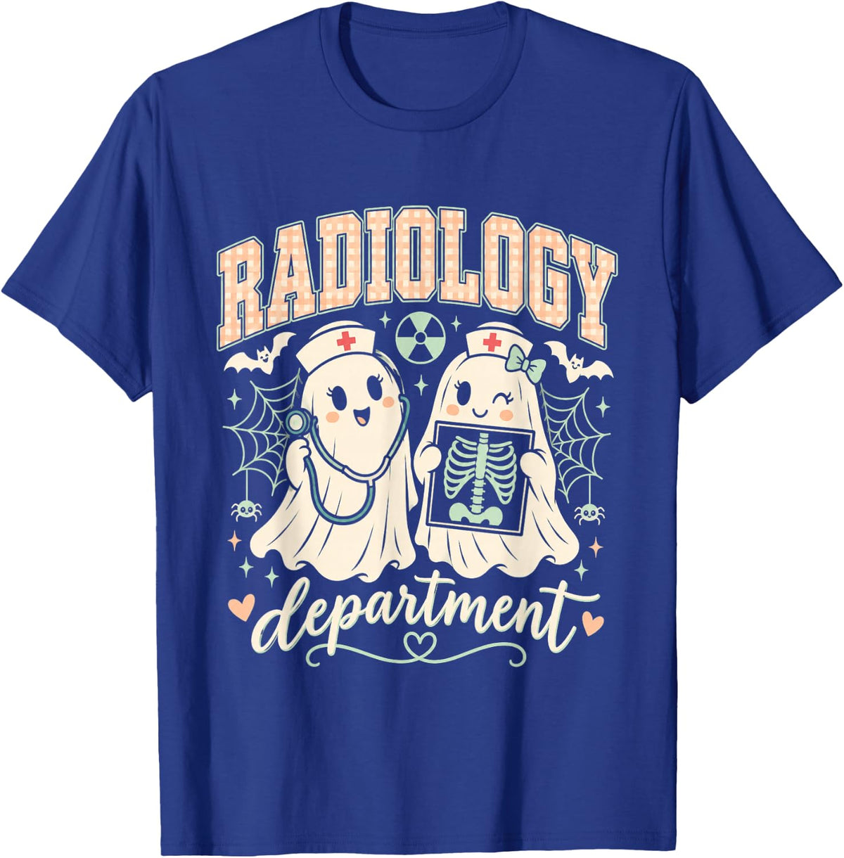 Funny Radiology Department Halloween Nurse Ghost T-Shirt - Royal Blue