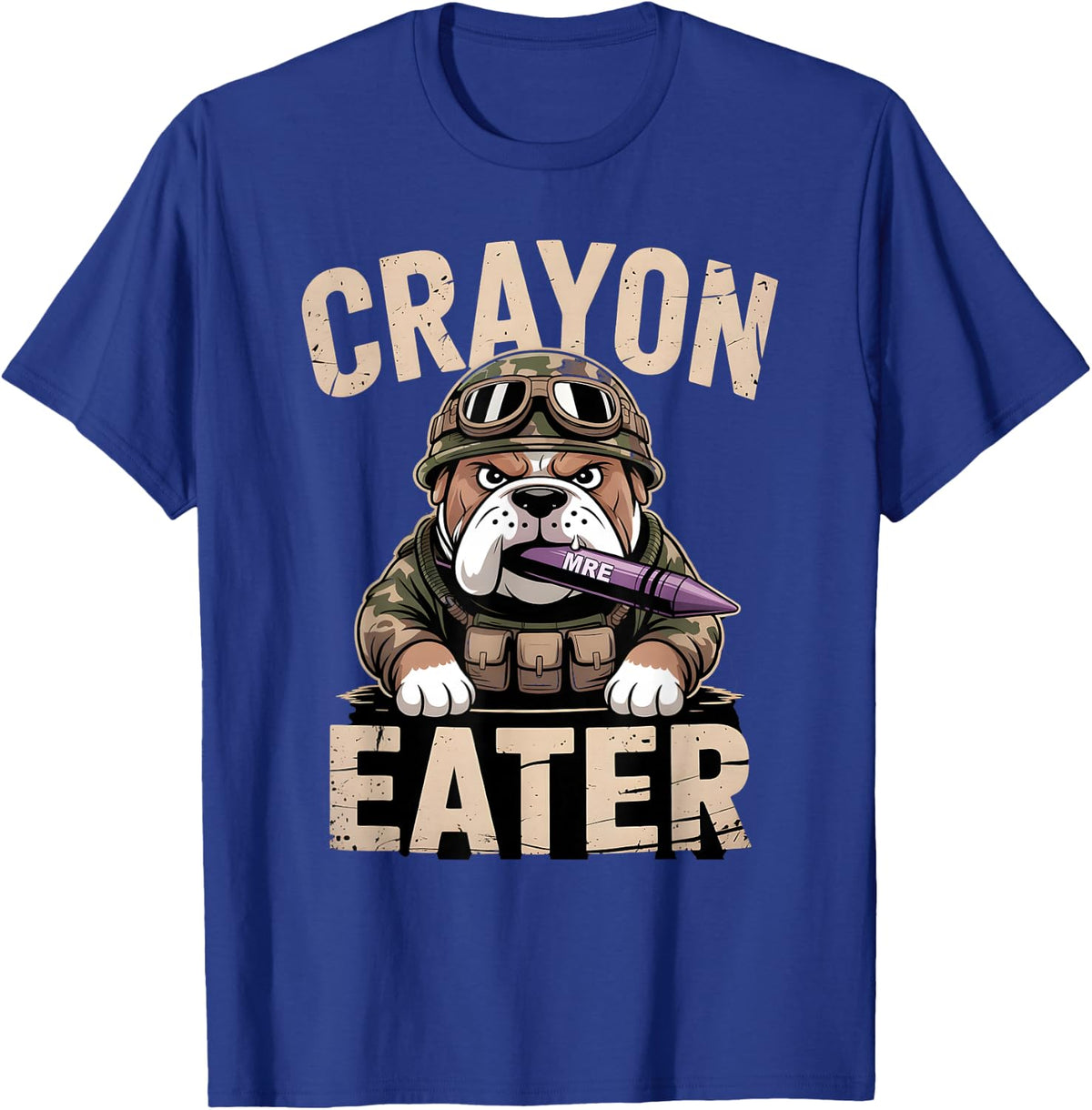 Sarcastic Crayon Eater Corp Dad Military I'm Just Here Humor T-Shirt - Royal Blue