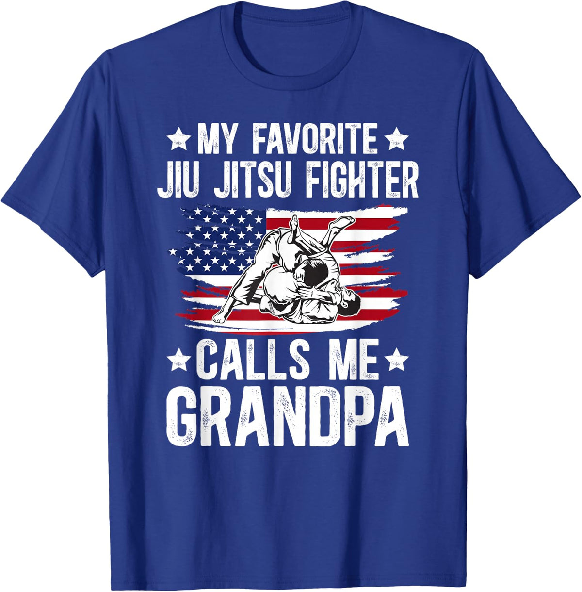 Proud Jiu-Jitsu Fighter Grandpa Brazilian Jiu-Jitsu Grandpa T-Shirt - Royal Blue