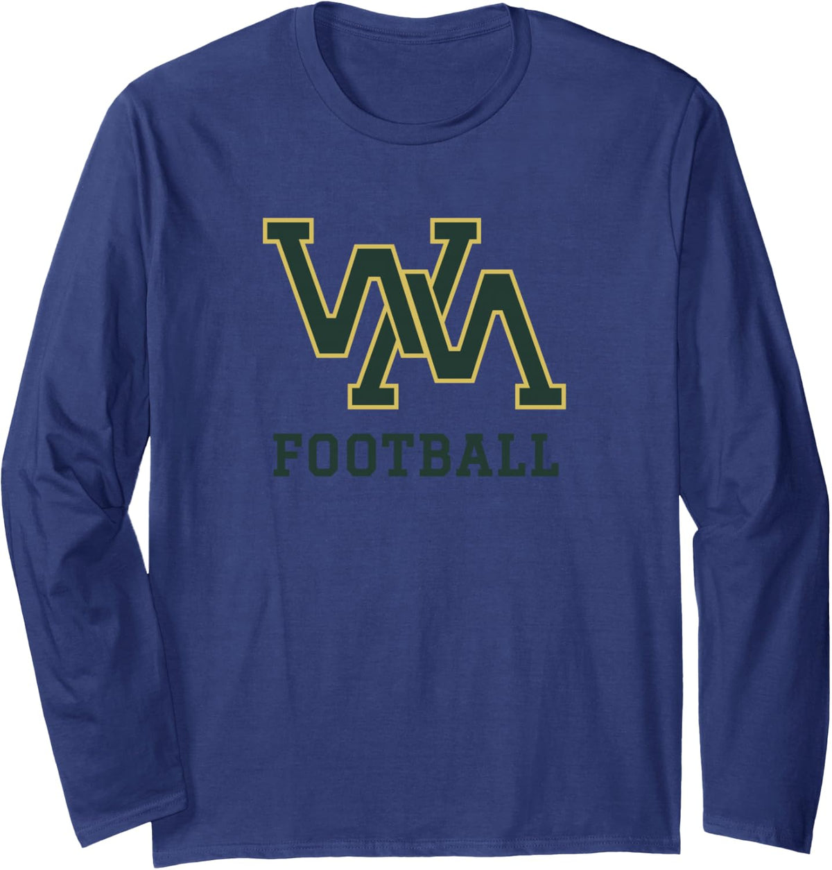 Wilson Memorial High School Eagles Football Long Sleeve T-Shirt - Adult Unisex Navy Blue