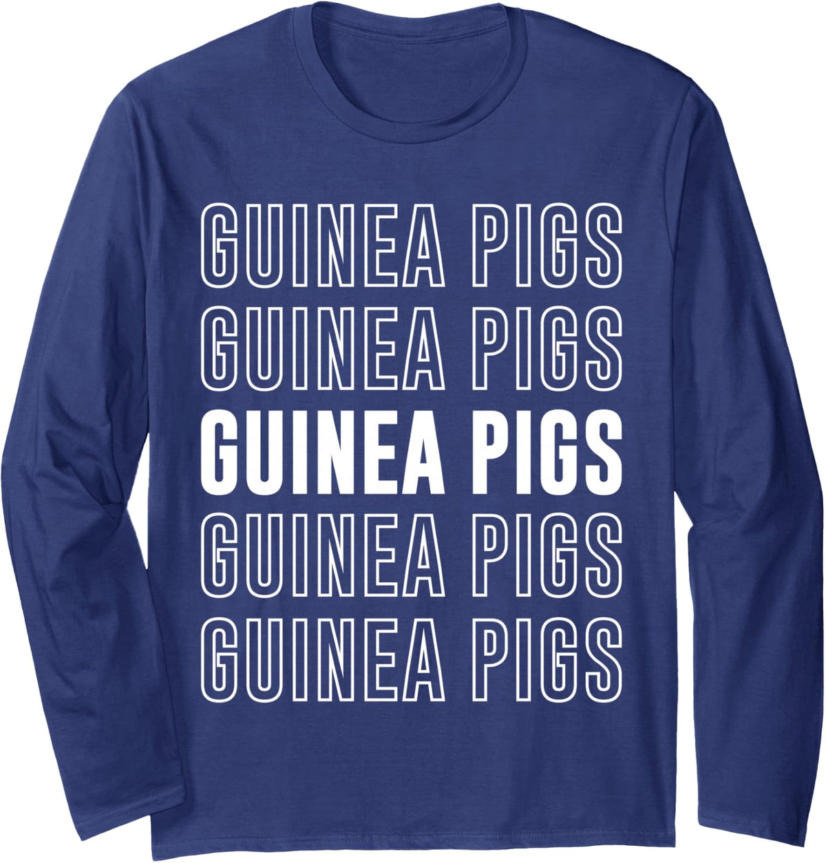 Guinea Pigs Long Sleeve T-Shirt - Adult Unisex Navy Blue