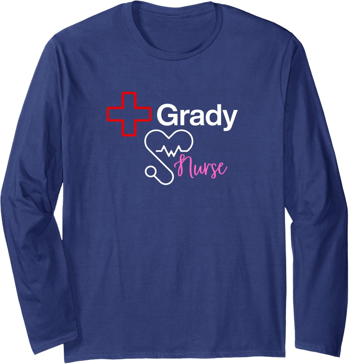 Grady Nurse Long Sleeve T-Shirt - Adult Unisex Navy Blue