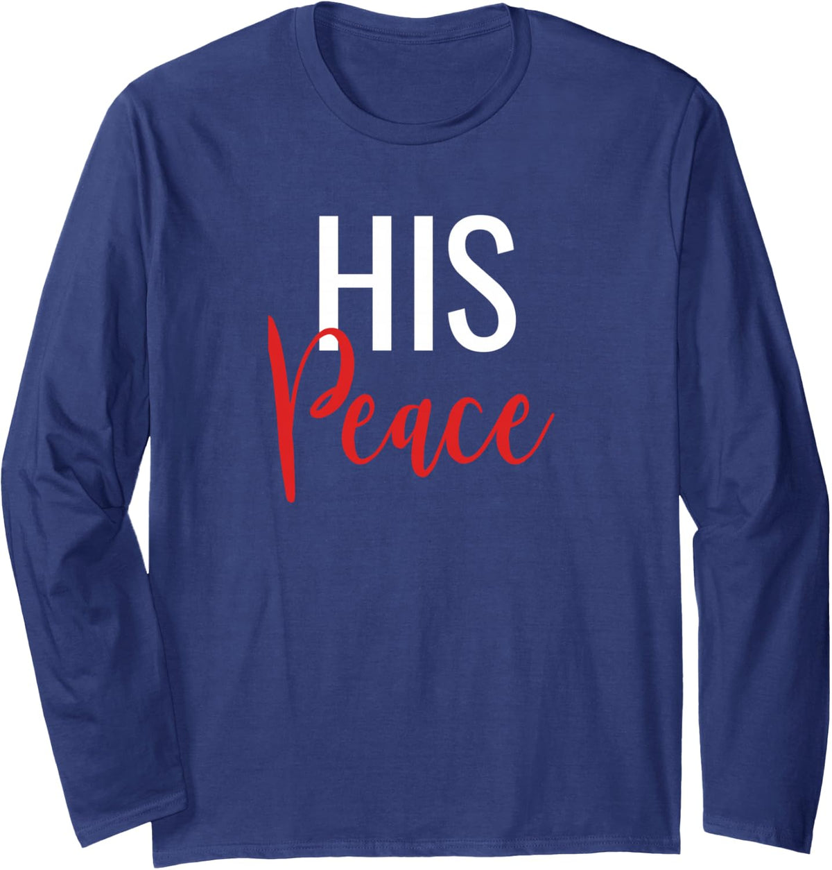 Her Rock His Peace Matching Couples Long Sleeve T-Shirt - Adult Unisex Navy Blue