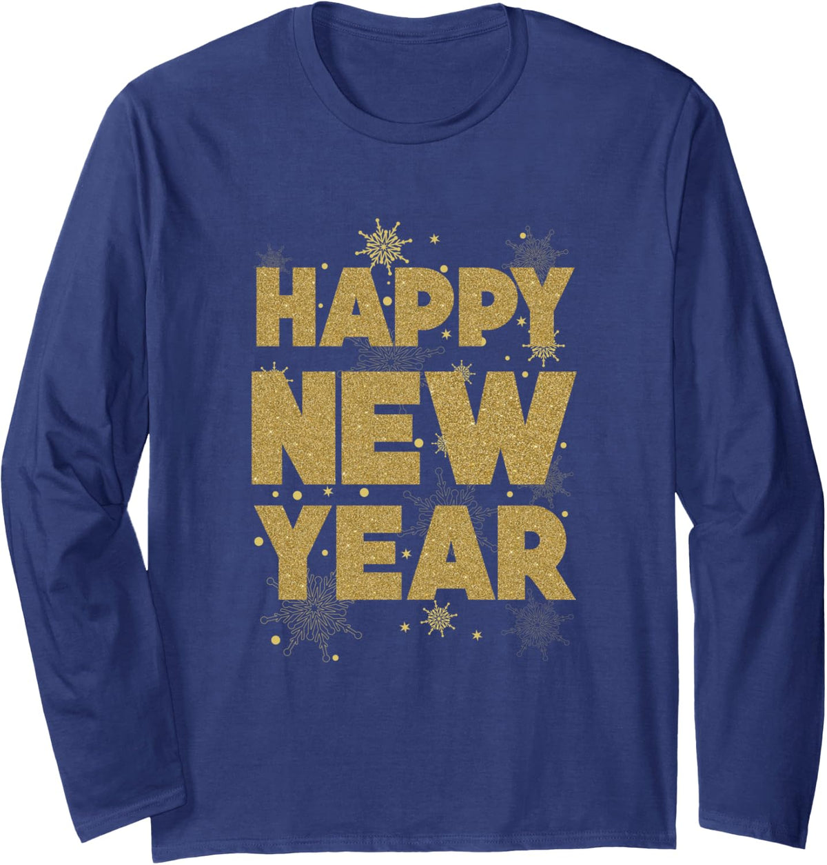 Happy New Year Fireworks New Year's Eve Party New Year Long Sleeve T-Shirt - Adult Unisex Navy Blue